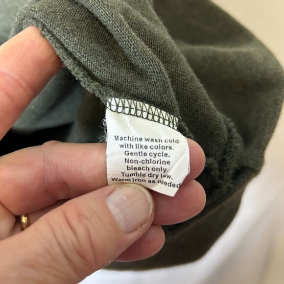 J. Crew Olive Green Cotton Crewneck Long Sleeve Sweater-Tee Size L - Picture 6 of 9